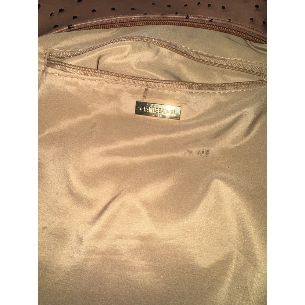Giani Bernini Ostrich Embossed Hobo Bag Mauve Pink Gold Tone Hardware - Picture 6 of 8